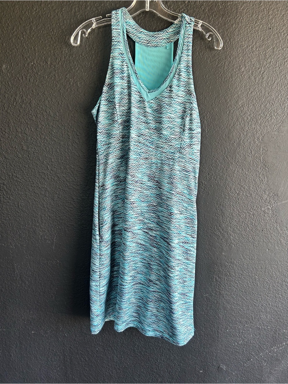 MPG Aqua Patterned Racerback Tank Dress